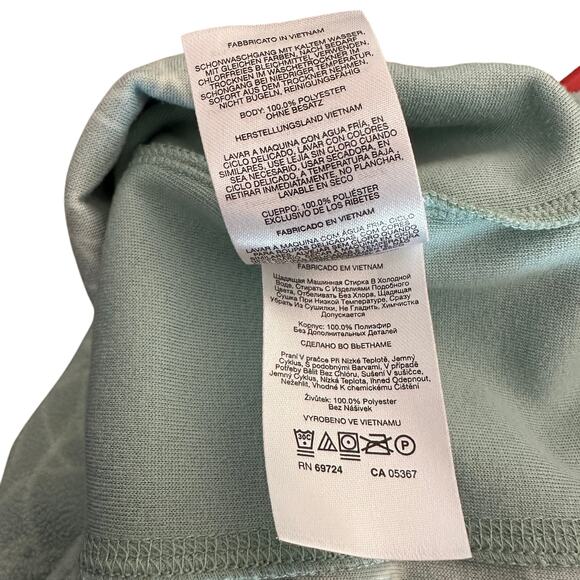 Columbia Half-Zip Pullover WMNS L Green Leaf/Floral Fleece Long Sleeve Mock Neck - Picture 8 of 8